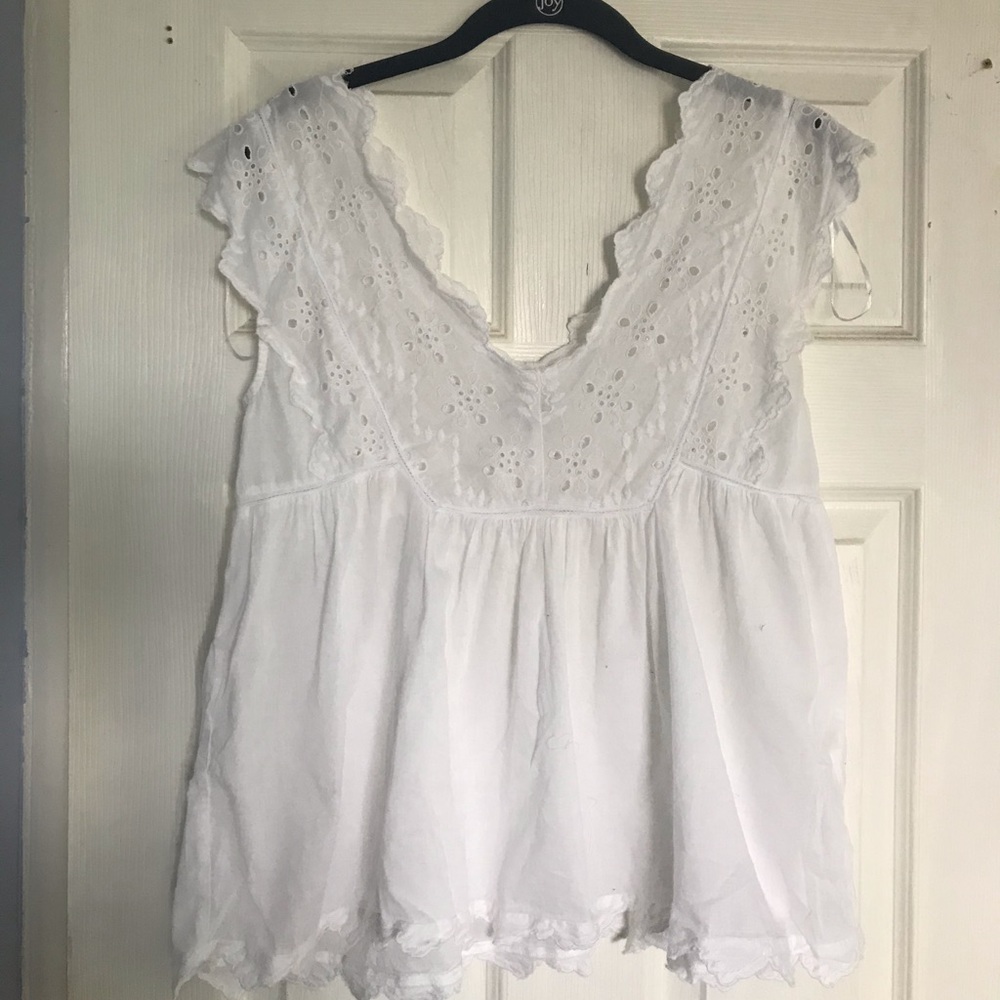 Eyelet Ruffle Tank
